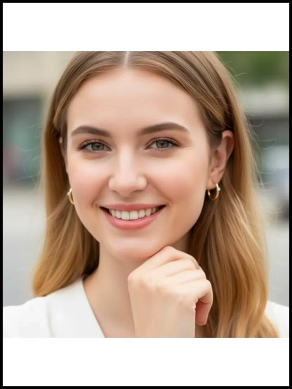 18K Gold Plated Huggie Hoop Earrings for Women Mother of Pearl Medium 19mm